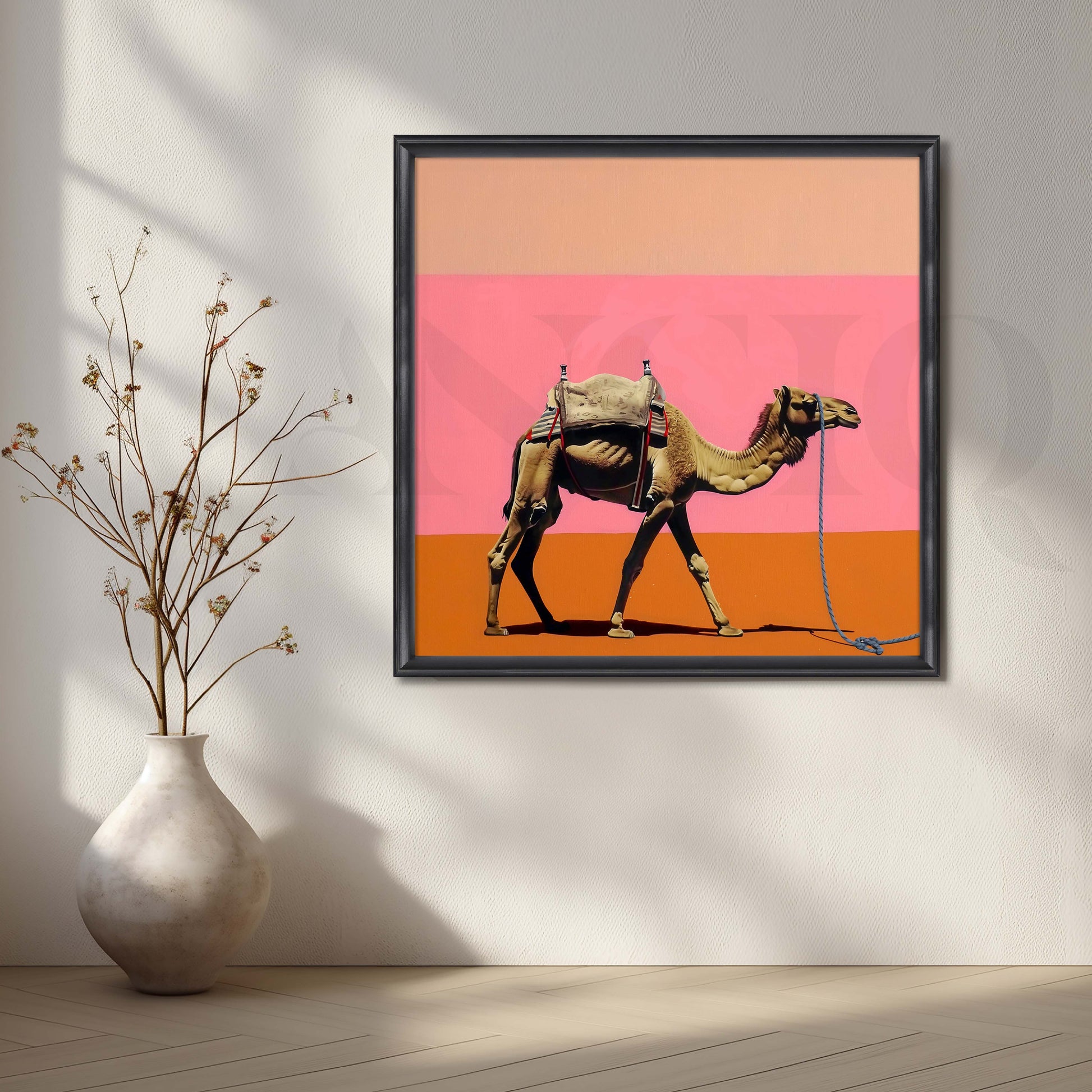 Contemporary Camel Canvas Artwork for Living Room