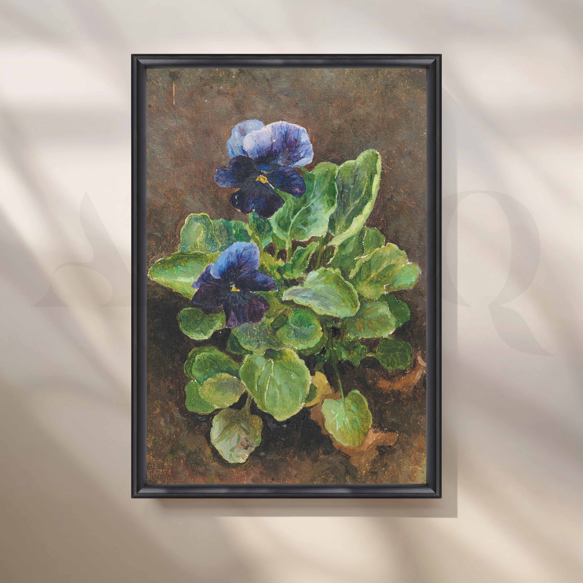Vintage Pansy Floral Canvas Artwork for Stylish Bedroom