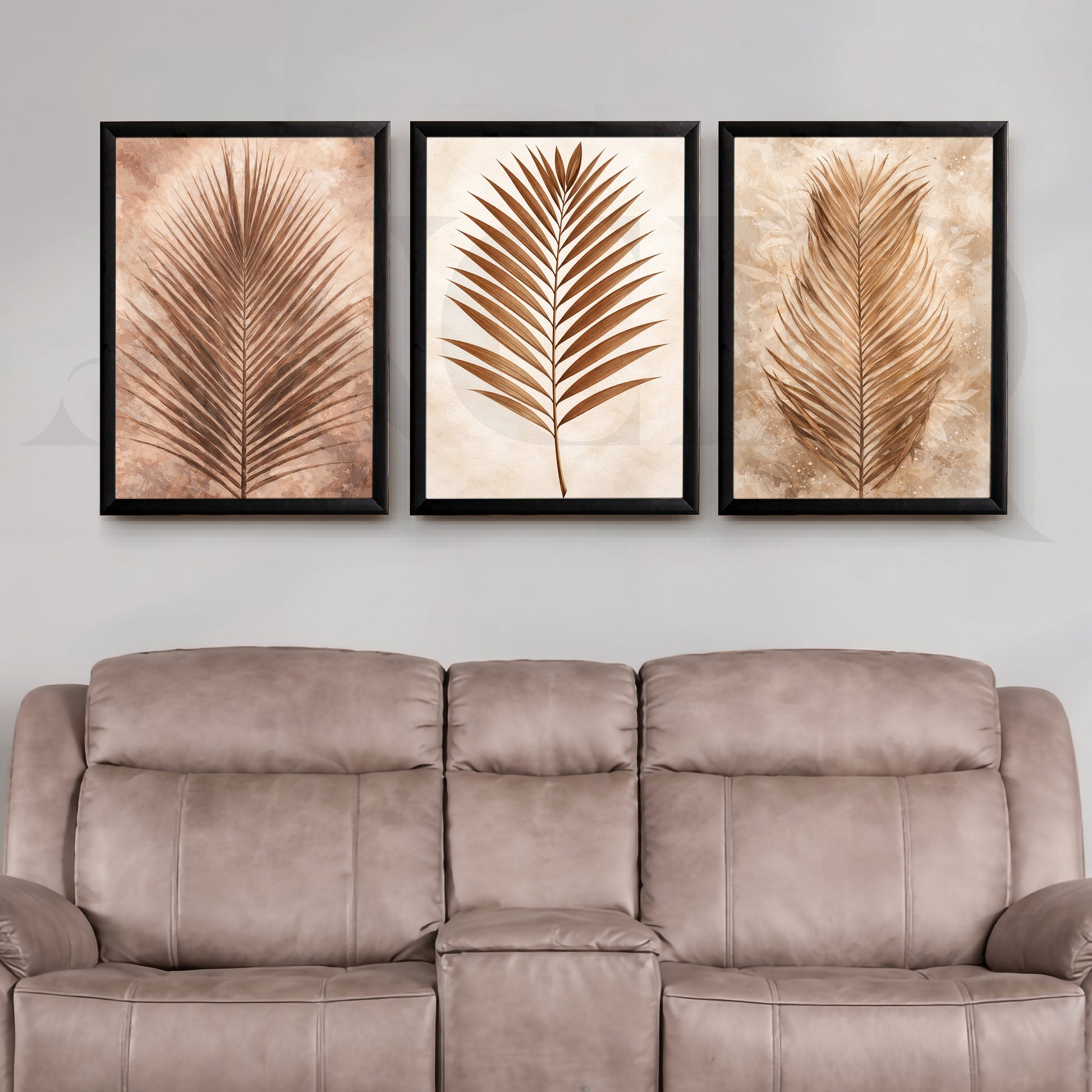 Minimal Botanical Balance Gallery Wall – Set of 3 Nature-Inspired Artworks - 18 x 24 Inches for Living Room