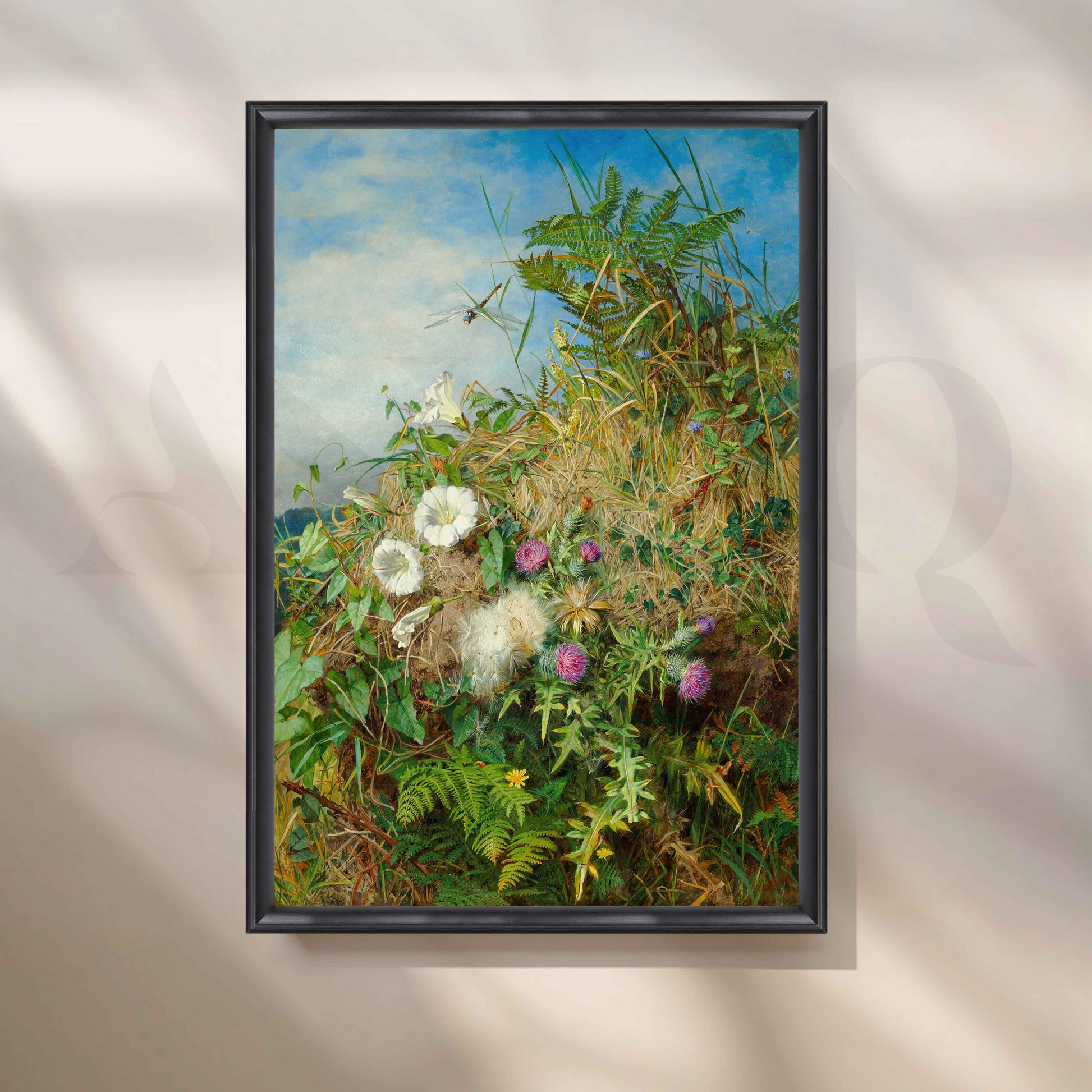 Wild Meadow Botanical Canvas Artwork for Stylish Bedroom