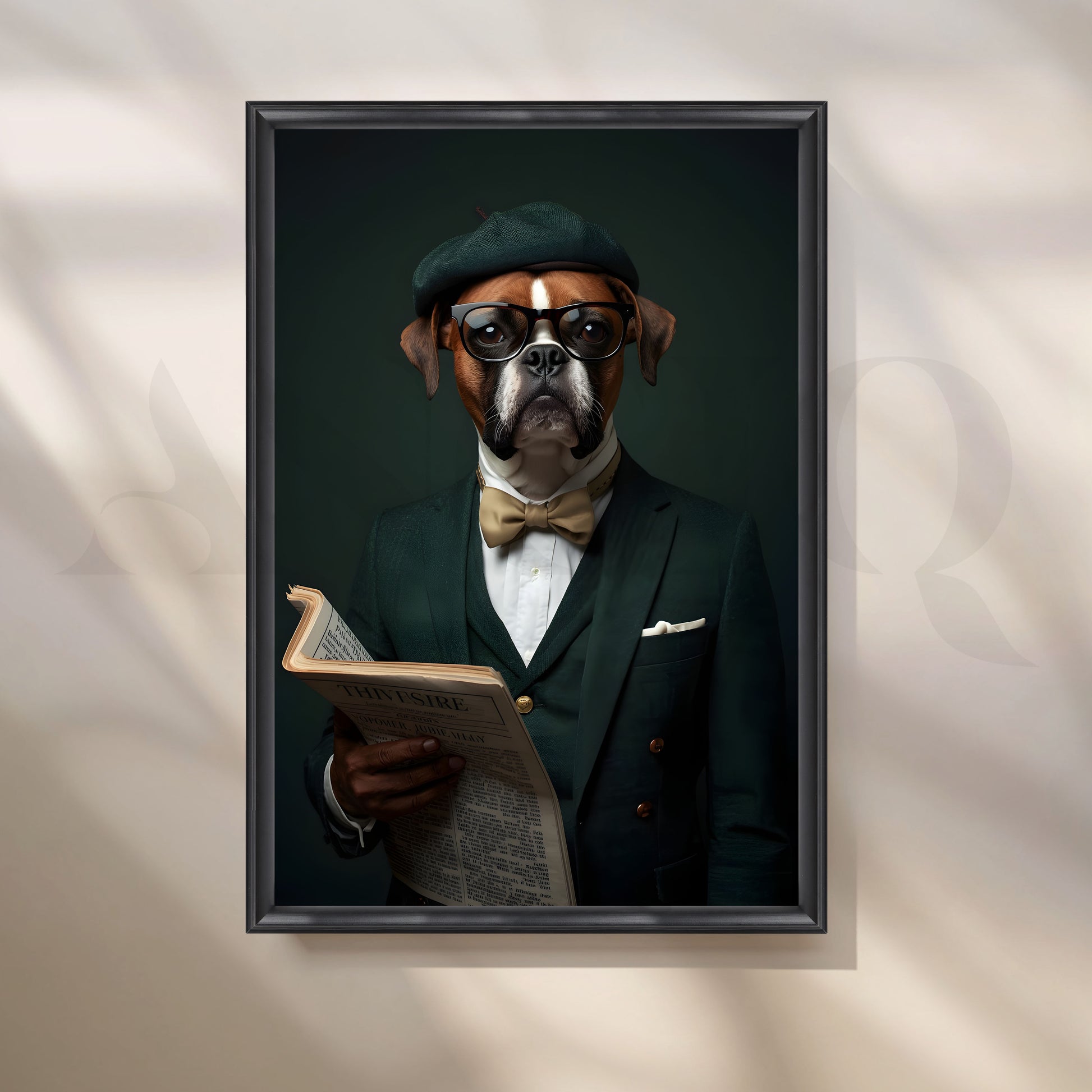 Vintage Gentleman Dog Pop Artwork for Entryway/Hallway