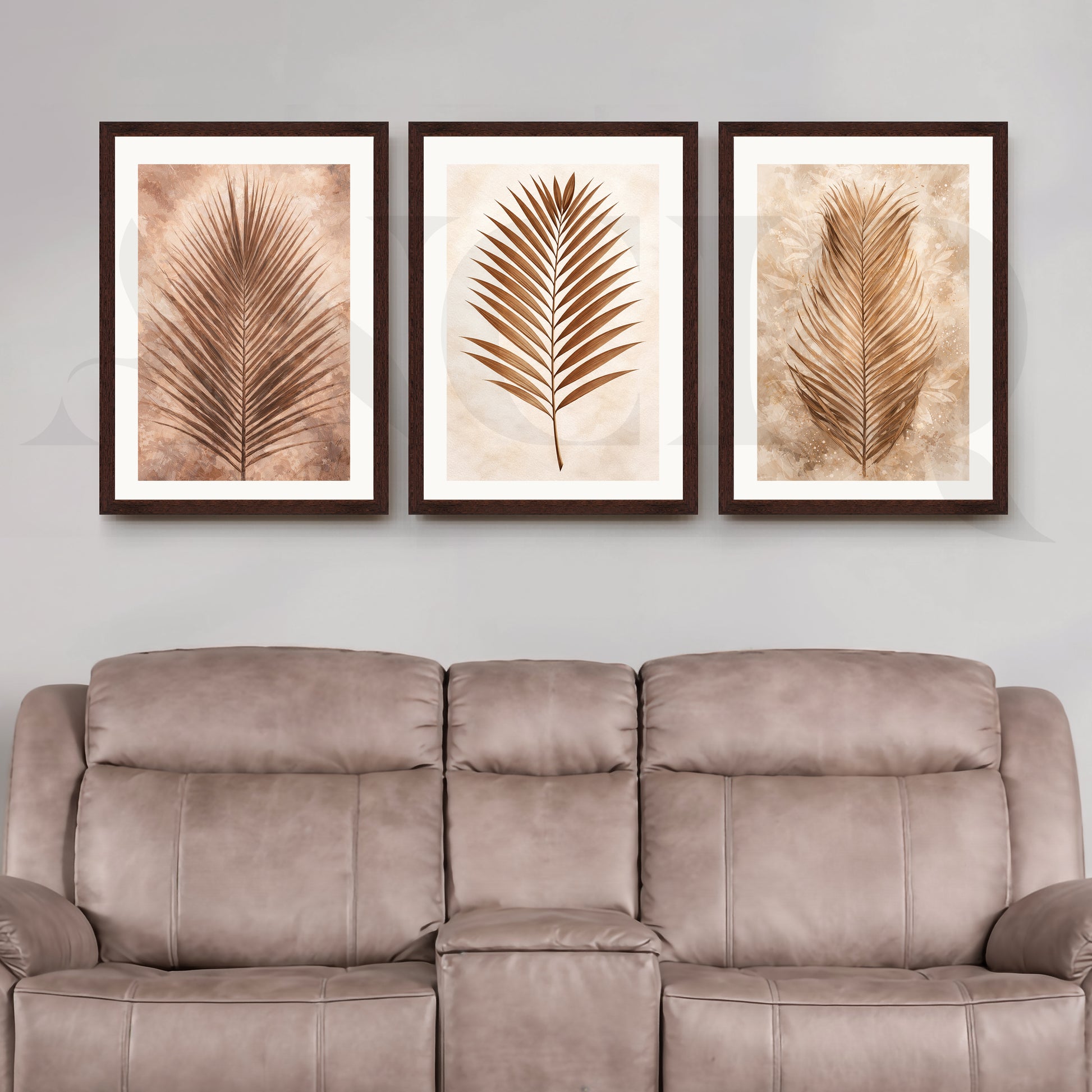 Minimal Botanical Balance Gallery Wall – Set of 3 Nature-Inspired Artworks - 18 x 24 Inches for Living Room