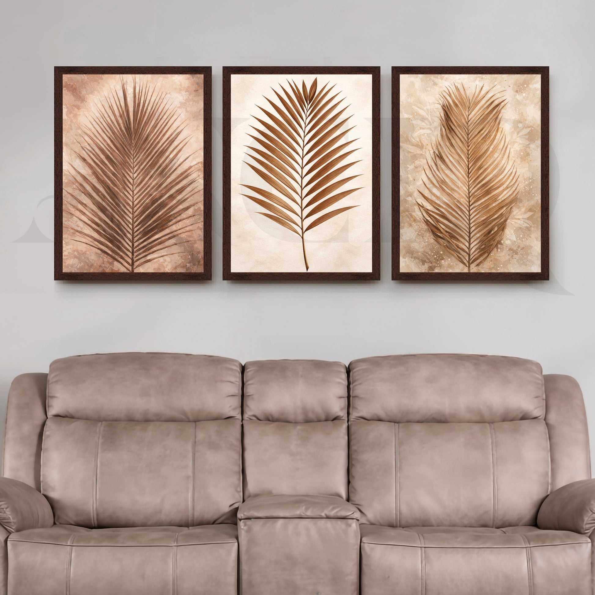 Minimal Botanical Balance Gallery Wall – Set of 3 Nature-Inspired Artworks - 18 x 24 Inches for Living Room