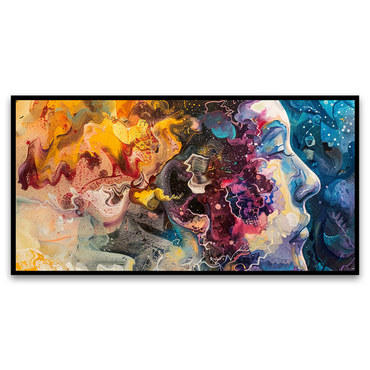 Painting woman with word in it Wall Painting for Living Room, Bedroom, Office.