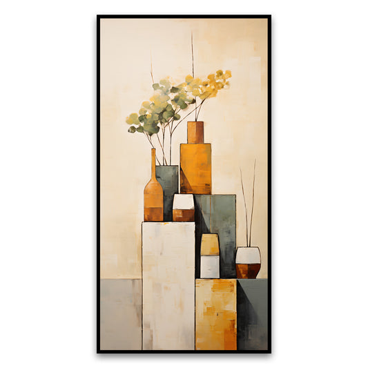 Still life painting with vases plants Canvas Wall Painting for Living Room, Bedroom, Office.
