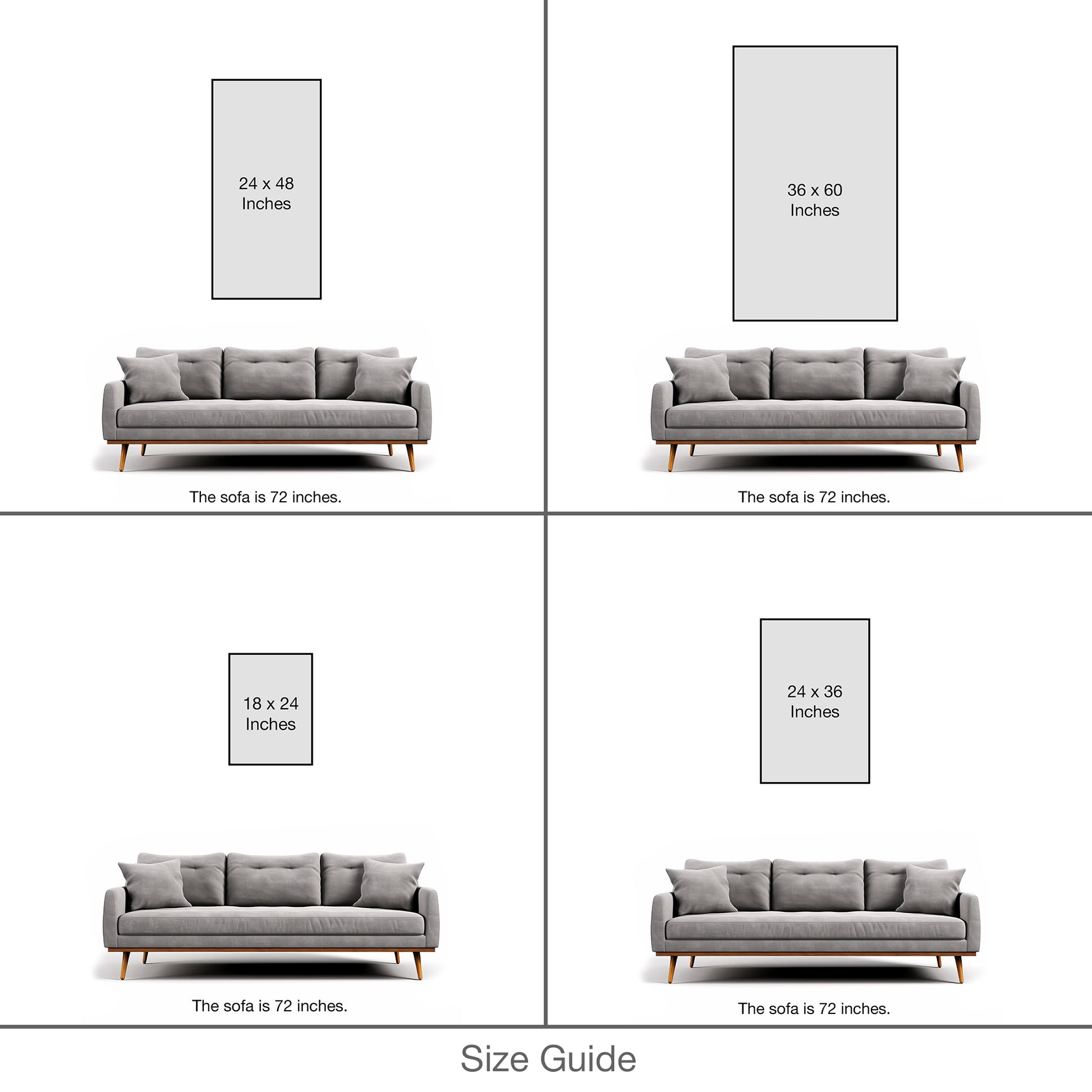 Size Guide Details of Red Poppies by Window Canvas Artwork