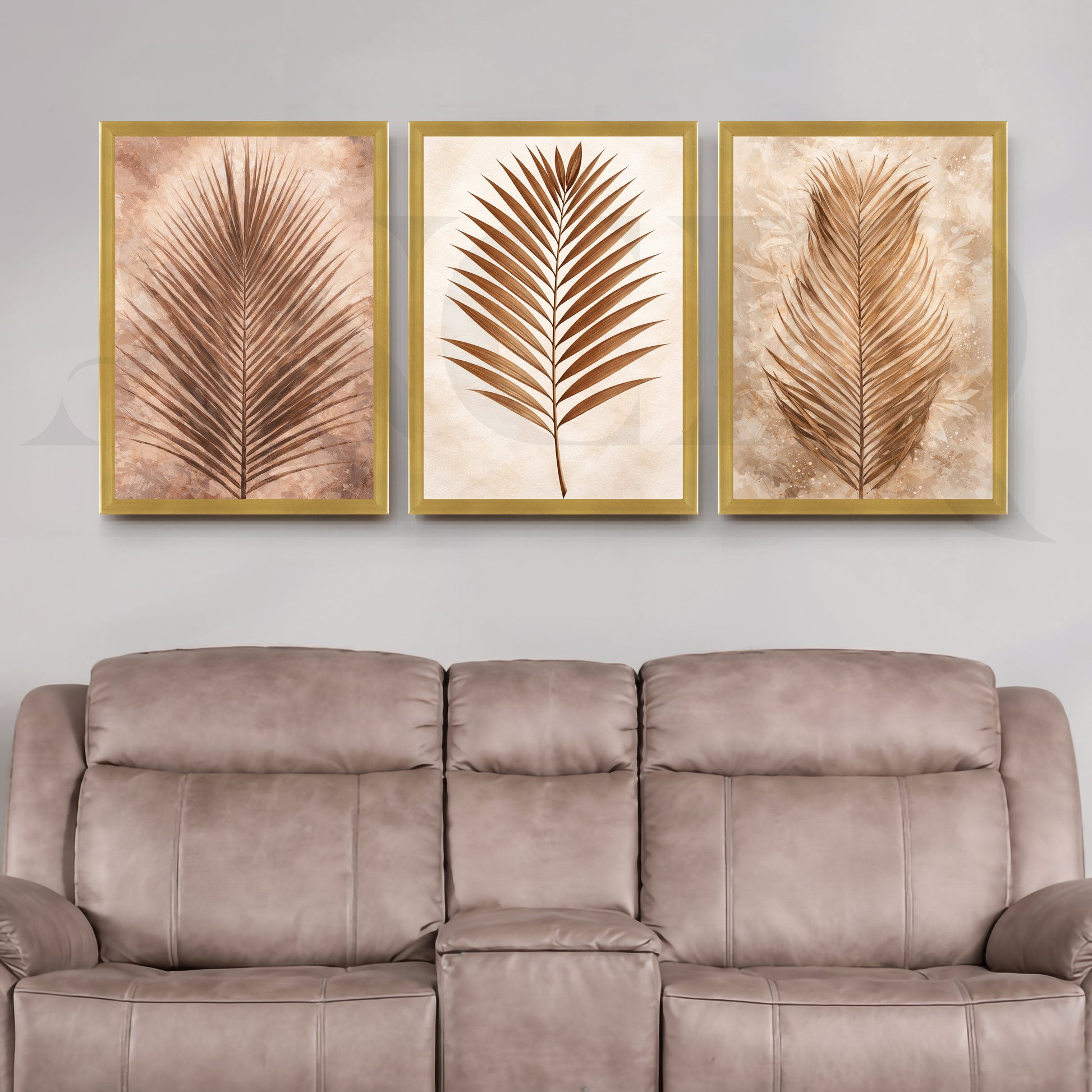 Minimal Botanical Balance Gallery Wall – Set of 3 Nature-Inspired Artworks - 18 x 24 Inches for Living Room