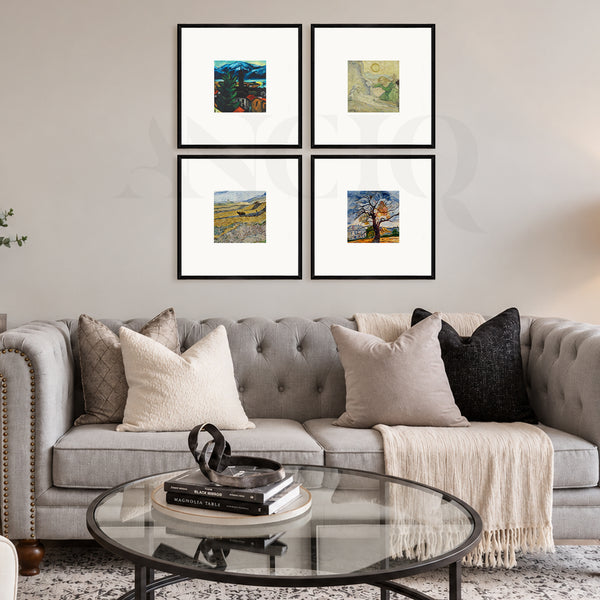 Post-Impressionist Set of 4 Framed Gallery Wall Art
