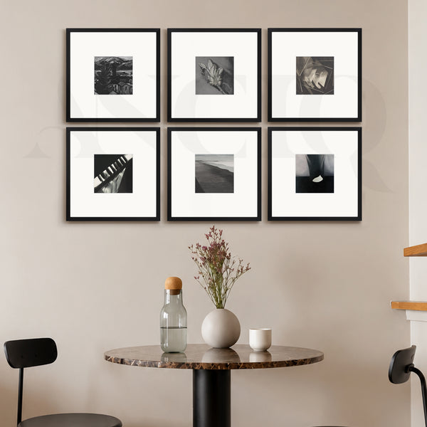 Black and White Set of 6 Framed Gallery Wall Art