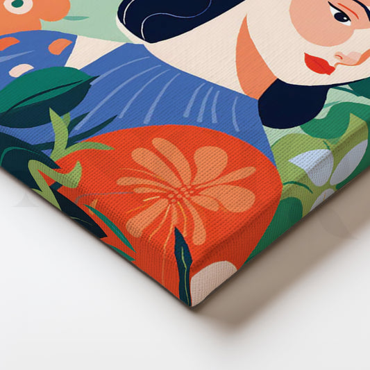 Floral Muse Canvas Painting for Living Room & Bedroom