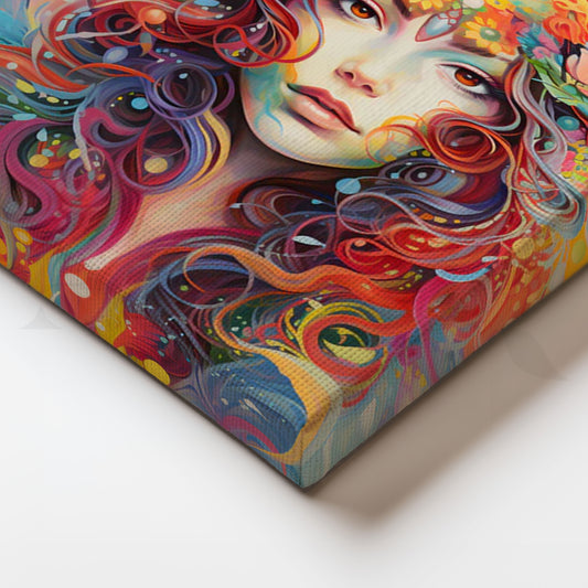 Blooming Aura Muse Canvas Painting for Living Room