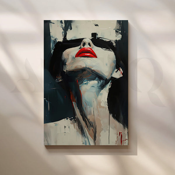 Scarlet Silence Canvas Painting for Modern Living Room