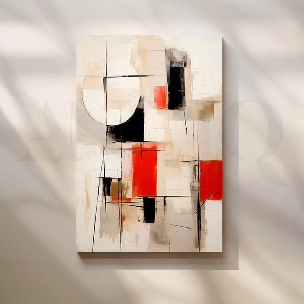 Crimson Geometry Canvas Pop Art