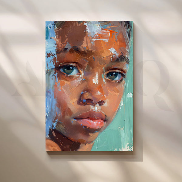 Sea-Glass Eyes Canvas Painting for Nursery