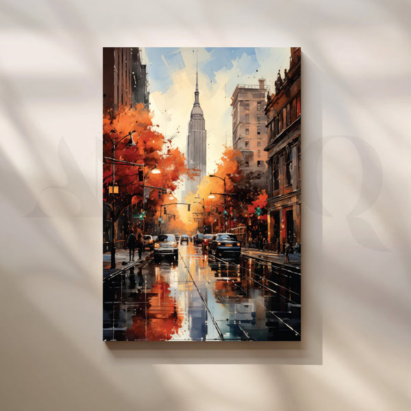 Autumn in Manhattan Canvas Artwork