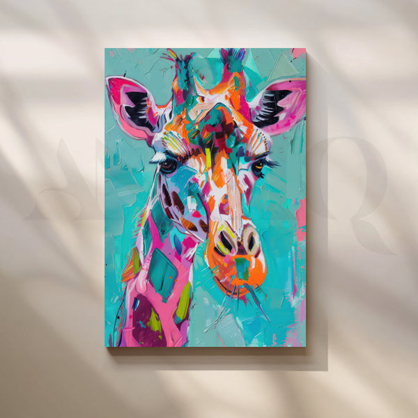 Electric Giraffe Canvas Pop Art