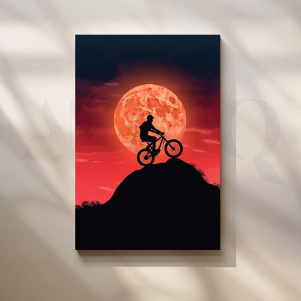 Moonrise Rider Canvas Painting for Modern Living Room