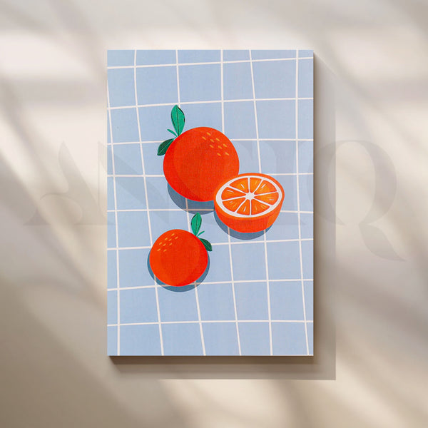 Citrus Grid Minimal Canvas Pop Art
