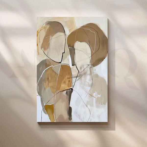 Soft Silhouettes Canvas Painting for Minimalist Living Rooms