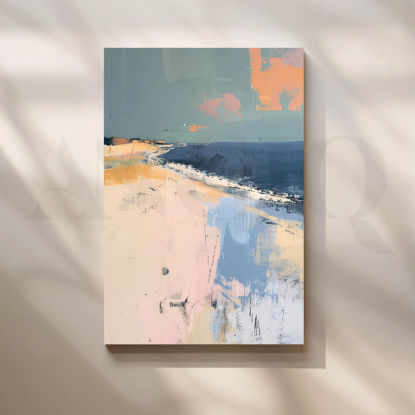 Coastal Serenity Seascape Canvas Painting for Beach-House Living Rooms