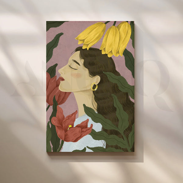 Floral Reverie Muse’ Canvas Artwork