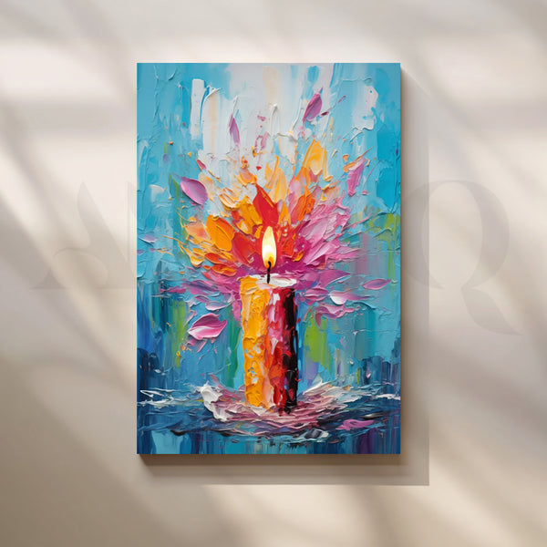 Luminous Bloom Canvas Painting for Cozy Living Room