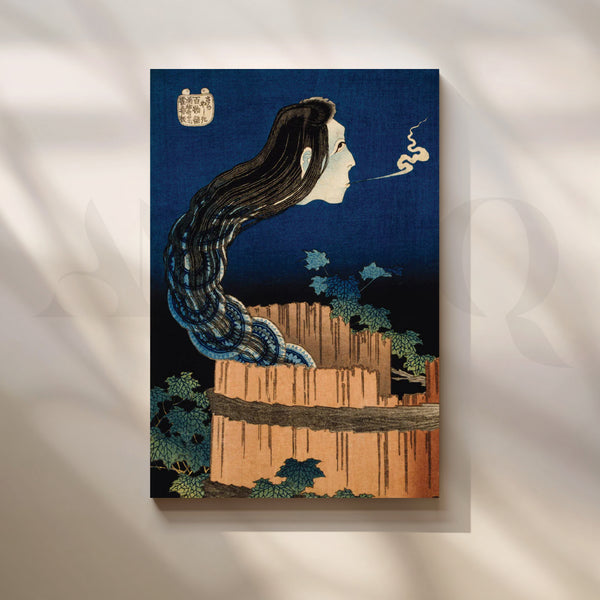 Ghost in the Well Ukiyo-e Canvas Painting for Modern Living Room & Entryway