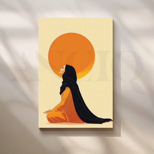 Sunlit Serenity Canvas Painting for Meditation Room