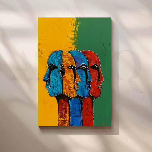 Tricolor Muse Canvas Painting for Living Room