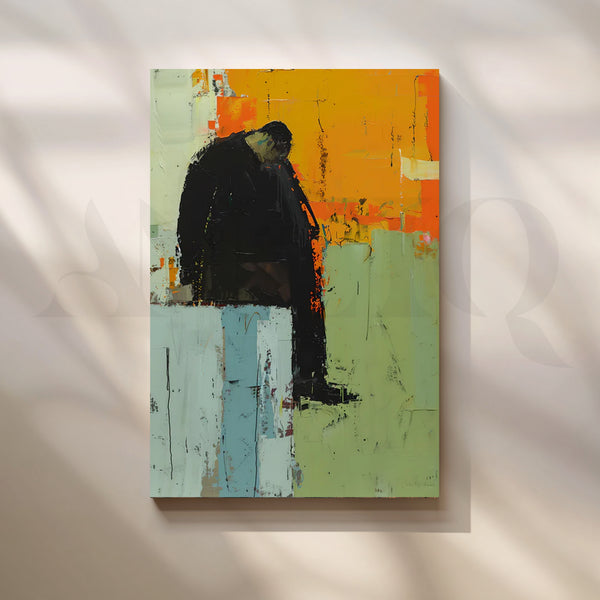 Ember Solitude Abstract Canvas Artwork