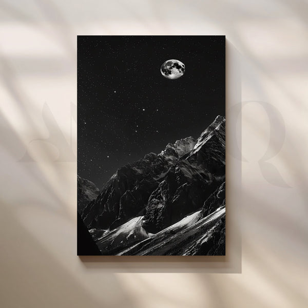Starlit Mountain Night Canvas Artwork
