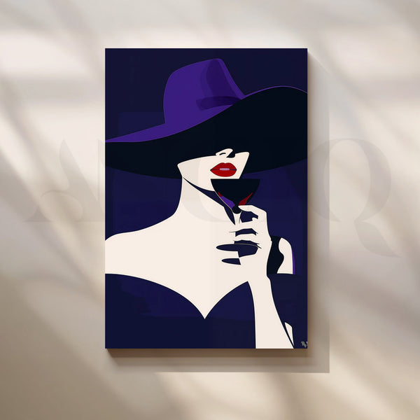 Violet Noir Canvas Painting for Home Bar