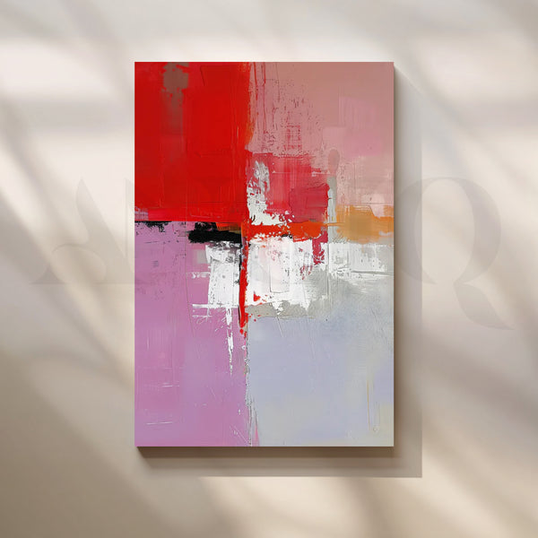 Blush & Ember Abstract Canvas Artwork
