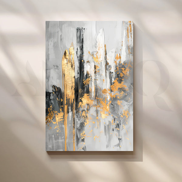 Gilded Echo Canvas Painting for Dining Room