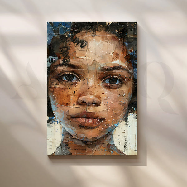 Mosaic Eyes Canvas Painting for Entryway