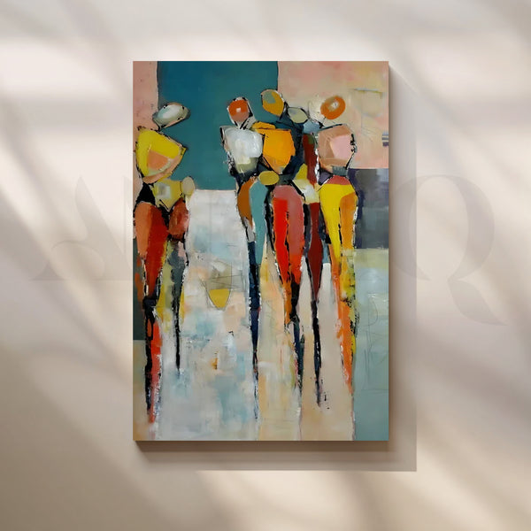 Gathering at Dusk Canvas Painting for Modern Living Room