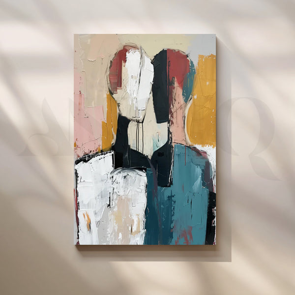 Muted Companions Canvas Painting for Modern Living Rooms