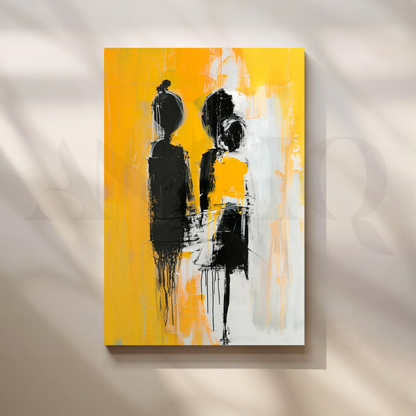 Sunlit Silhouettes Canvas Painting for Modern Living Rooms