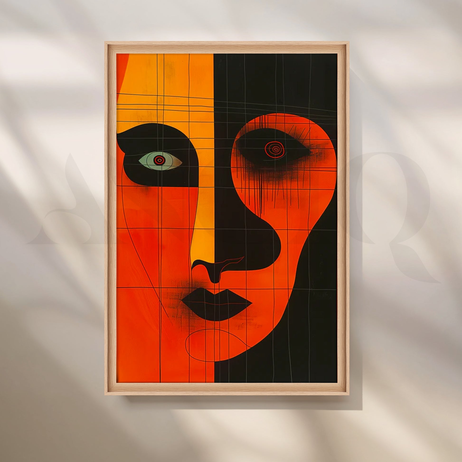 Ember Noir Face Canvas Painting for Living Room