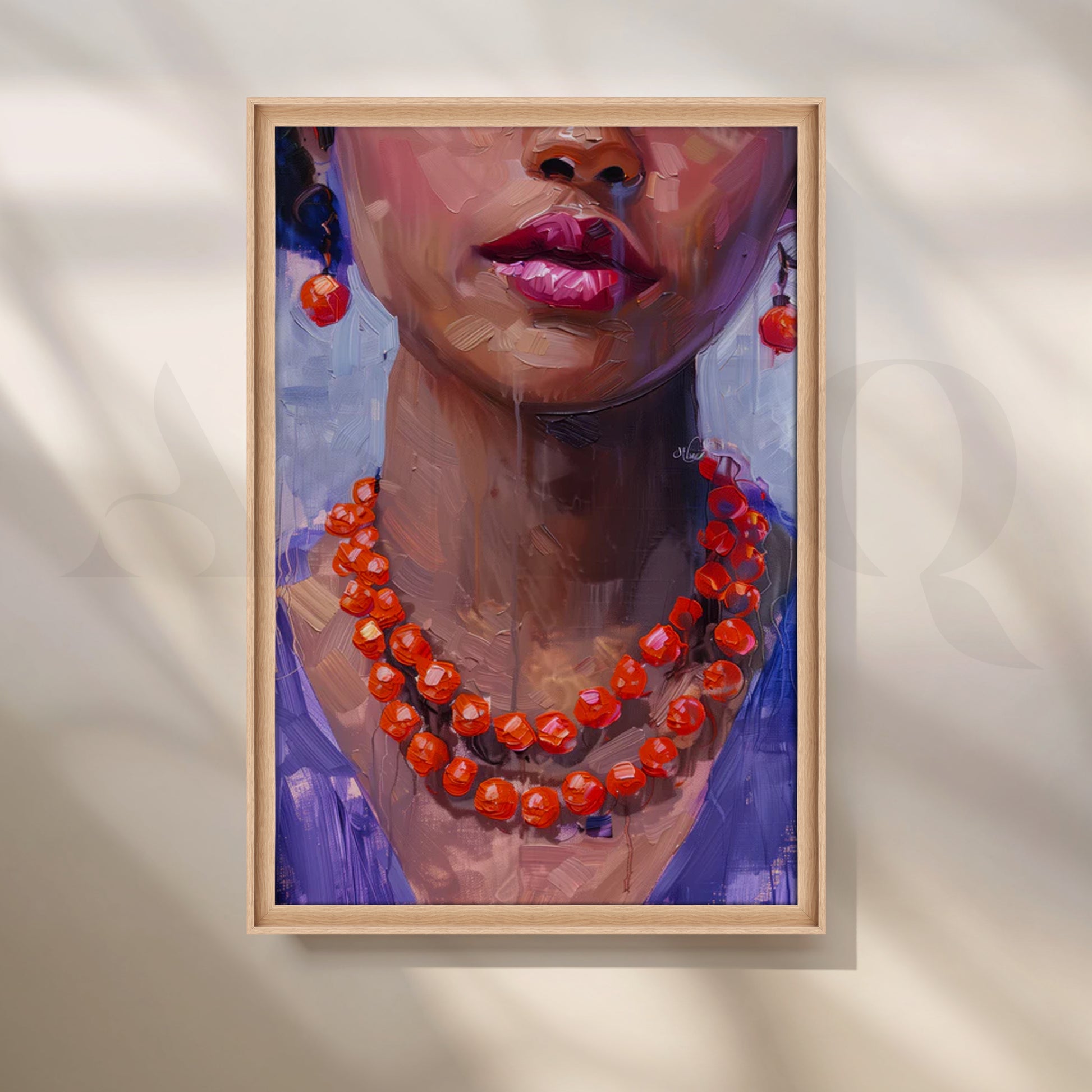 Coral Beads Elegance Canvas Painting for Dressing Room