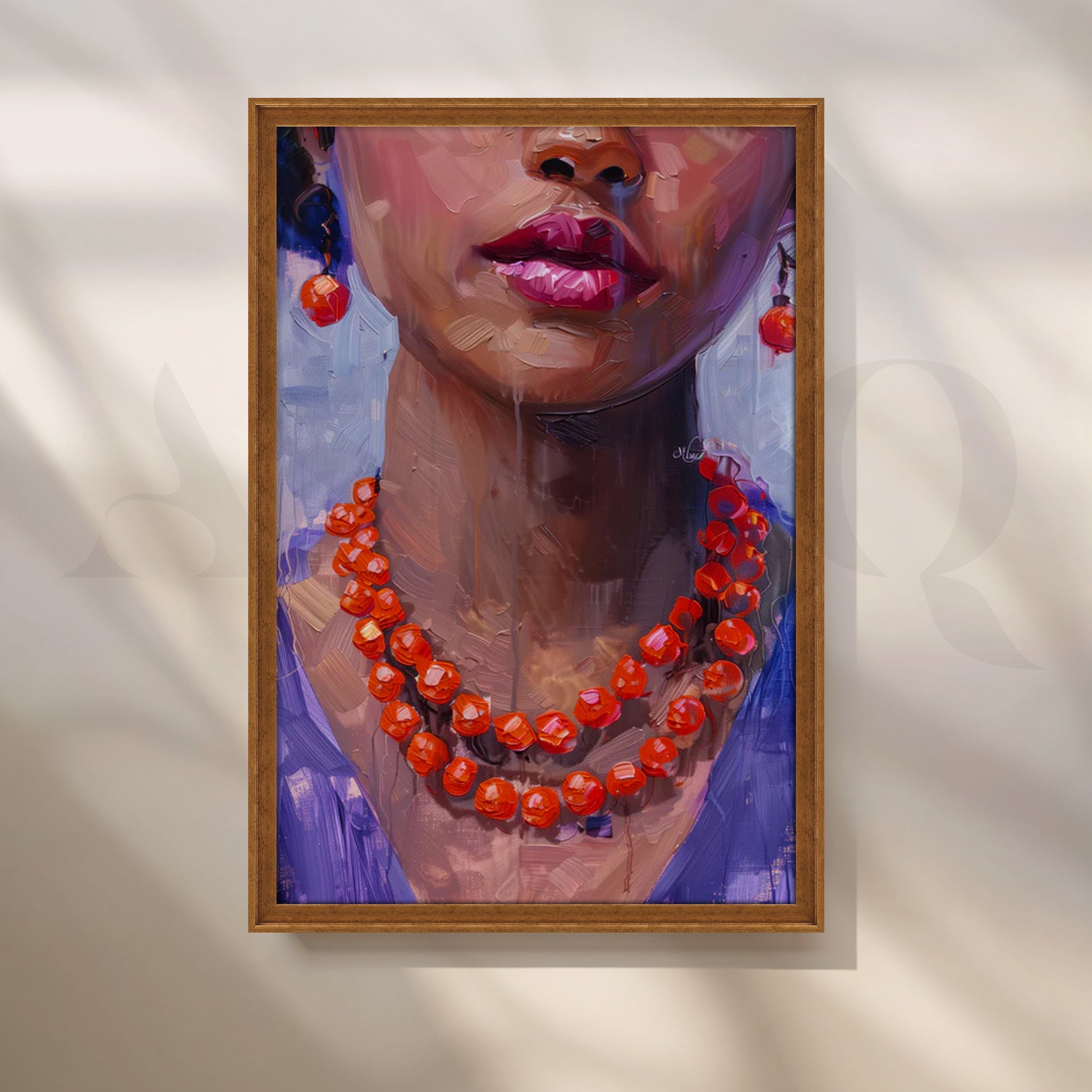 Coral Beads Elegance Canvas Painting for Dressing Room