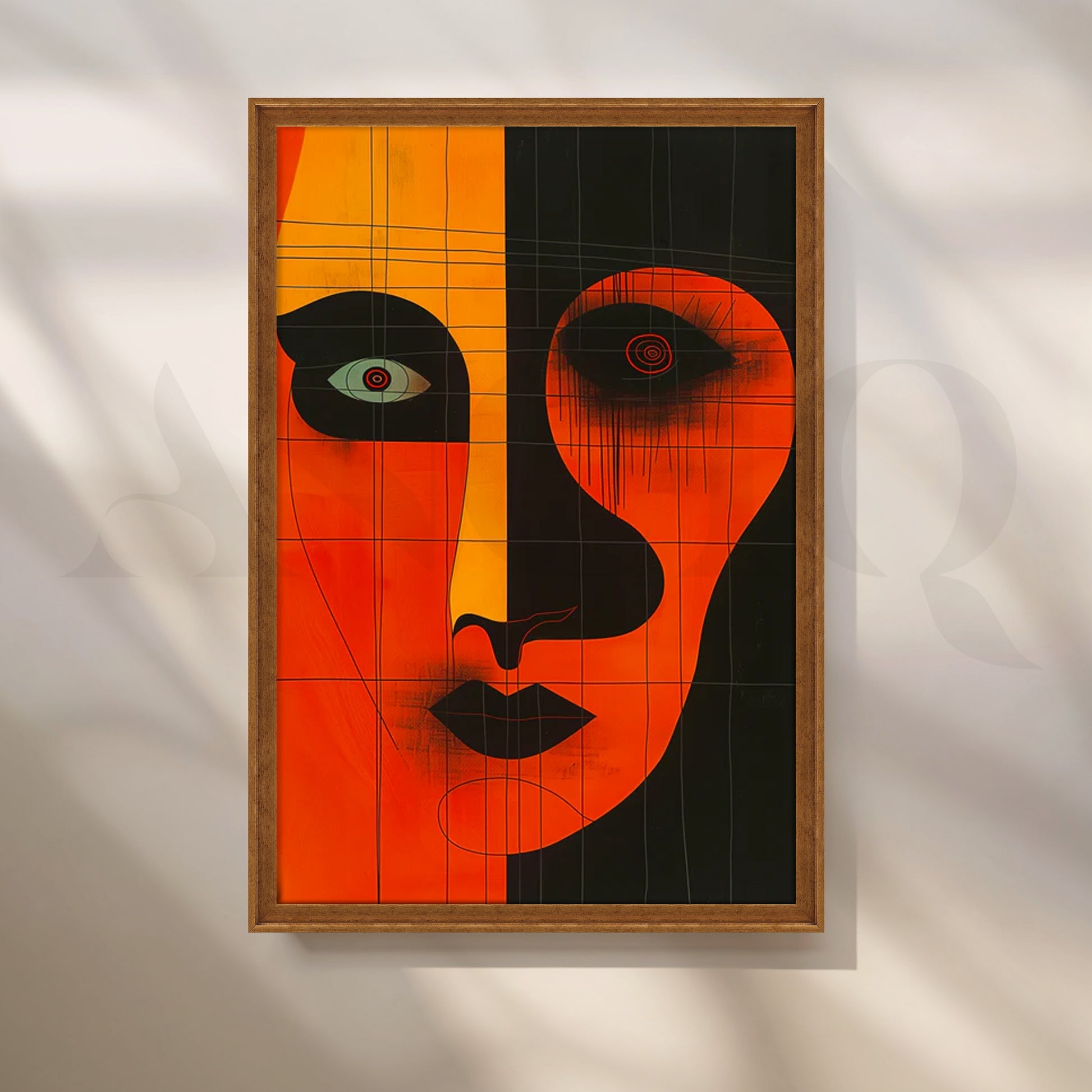Ember Noir Face Canvas Painting for Living Room