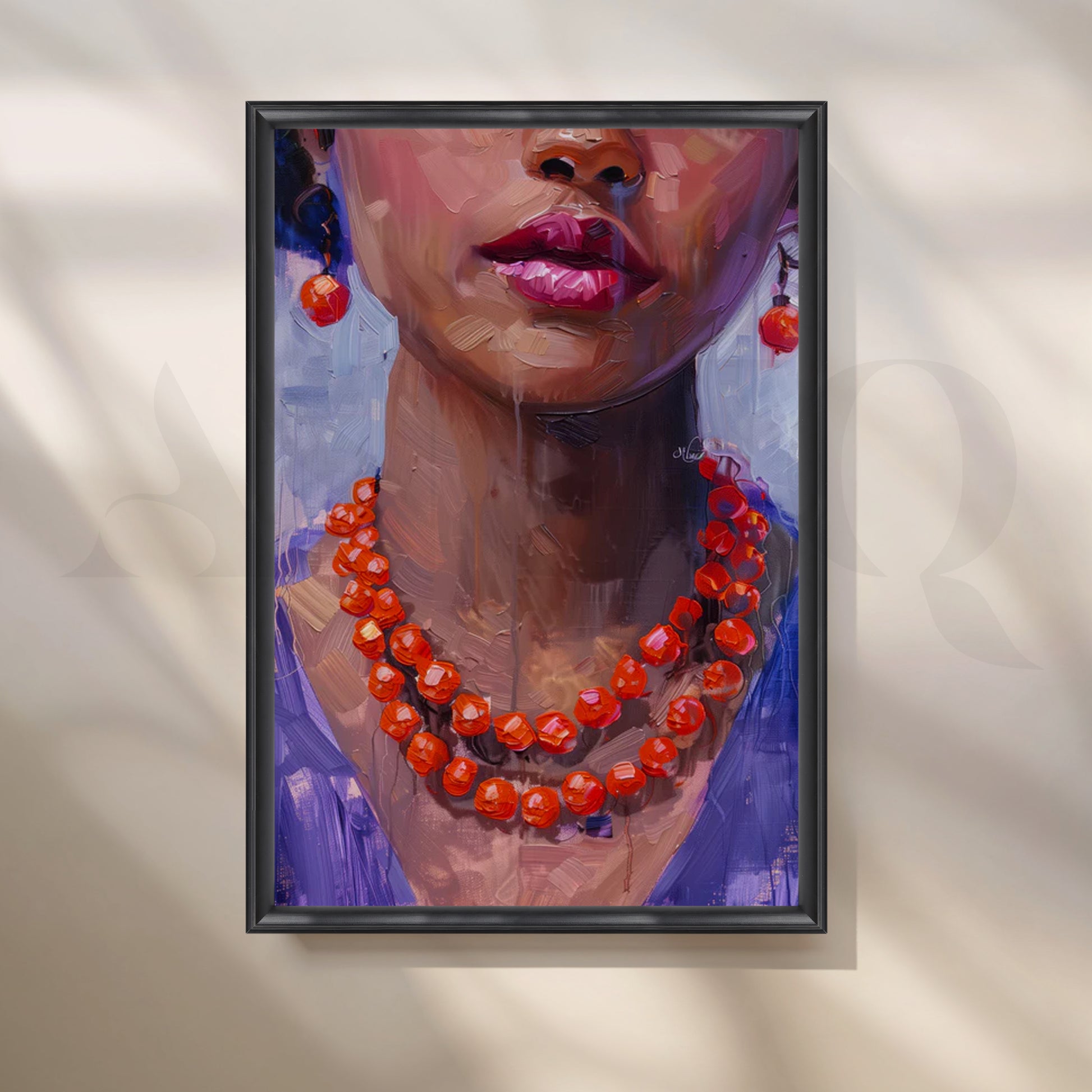 Coral Beads Elegance Canvas Painting for Dressing Room