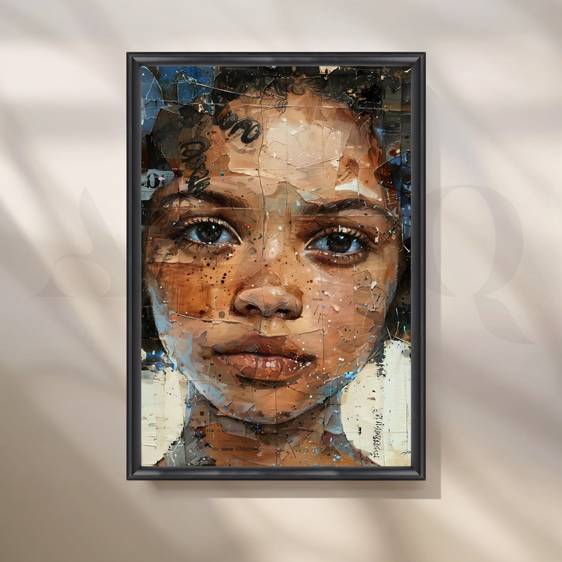 Mosaic Eyes Canvas Painting for Entryway