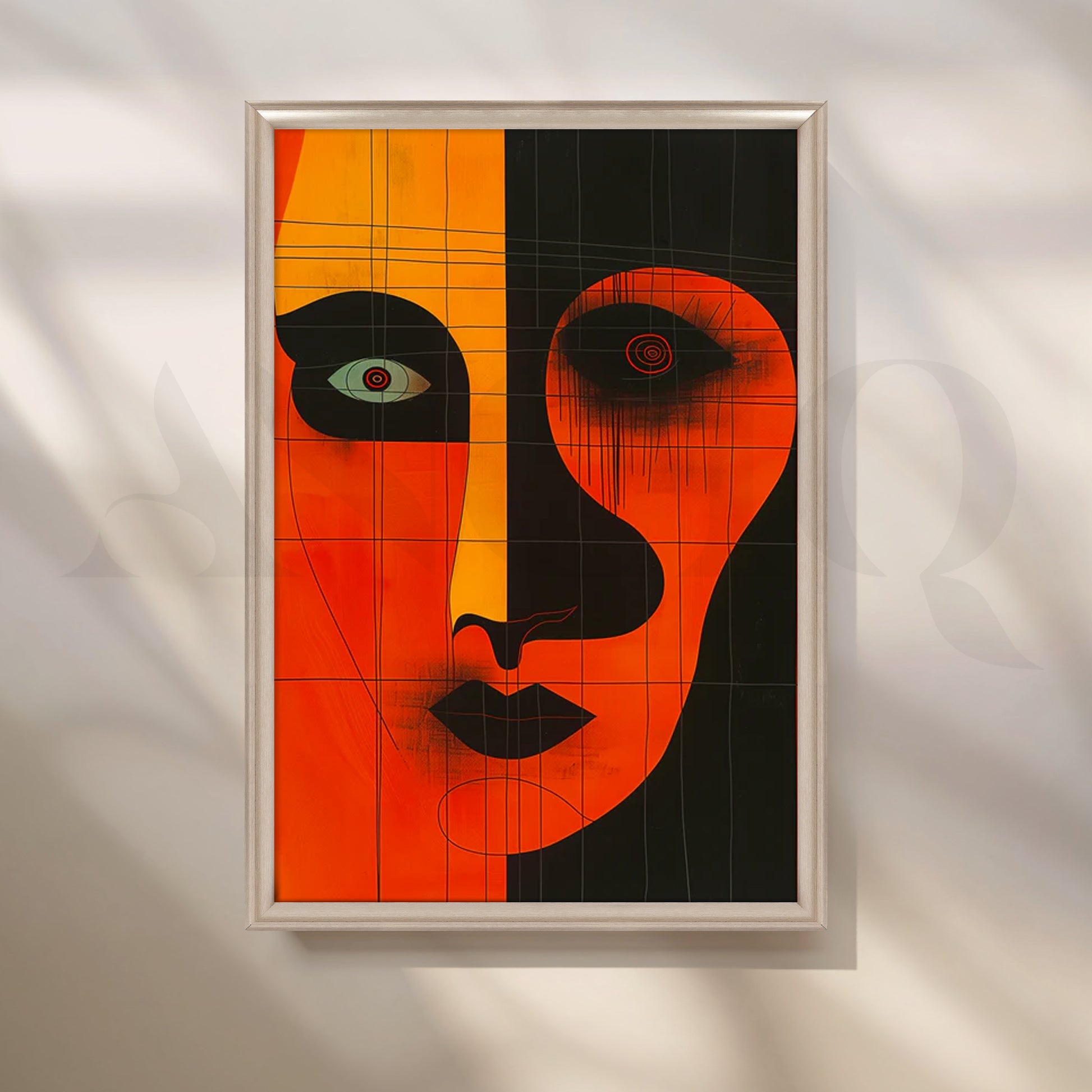 Ember Noir Face Canvas Painting for Living Room