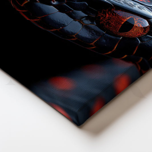 Crimson Viper Macro Canvas Painting for Gaming Room/Office