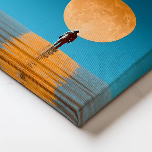 Moonrise Voyager — Surreal Astronaut Seascape Wall Art