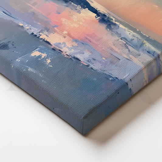 Blush Tide Canvas Painting for Coastal Living Room