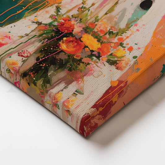 Floral Phantom Canvas Painting for Boho Living Room