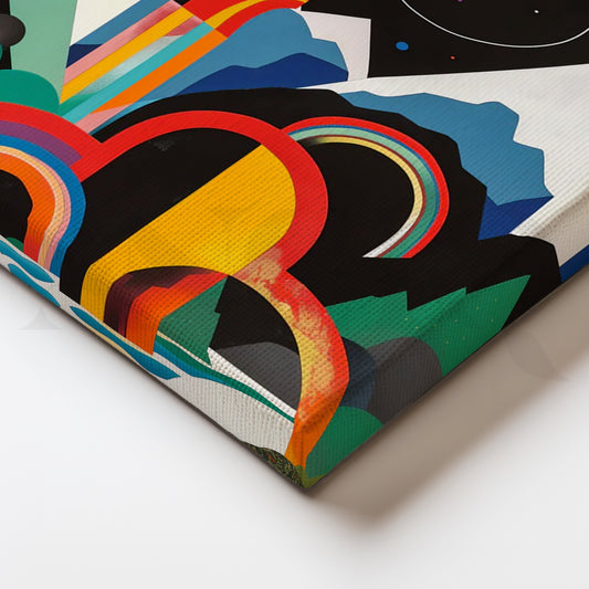 Cosmic Rainbow Arches Canvas Painting for Living Room/Office